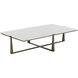 Cowell 64 X 38 inch White / Antique Brass Coffee Table